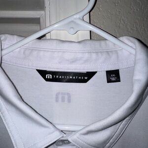 Travis Mathew
 Men's White and Gray Golf Polo Shirt
XXL